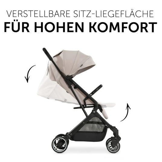 Hauck Travel buggy & pushchair Travel N Care with reclining function, only 6.8 kg (load capacity up to 22 kg) incl. Reboarder Pearl Pro 2 - Beige