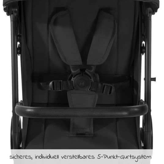 Hauck Passeggino Travel N Care con funzione reclinabile, solo 6,8 kg (capacità di carico fino a 22 kg) incluso Reboarder Pearl Pro 2 - Nero