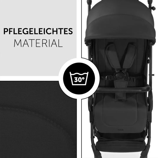 Hauck Travel buggy & pushchair Travel N Care with reclining function, only 6.8 kg (load capacity up to 22 kg) incl. Reboarder Pearl Pro 2 - Black