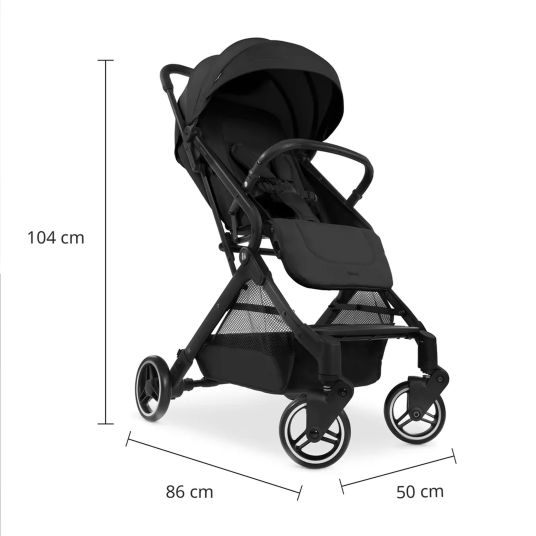 Hauck Passeggino Travel N Care con funzione reclinabile, solo 6,8 kg (capacità di carico fino a 22 kg) incluso Reboarder Pearl Pro 2 - Nero