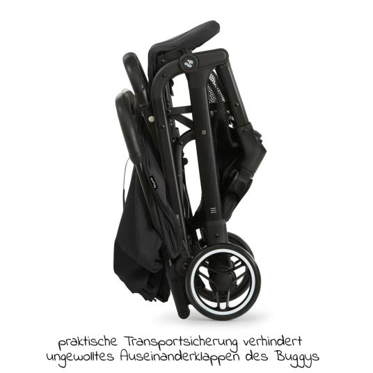 Hauck Passeggino Travel N Care con funzione reclinabile, solo 6,8 kg (capacità di carico fino a 22 kg) incluso Reboarder Pearl Pro 2 - Nero