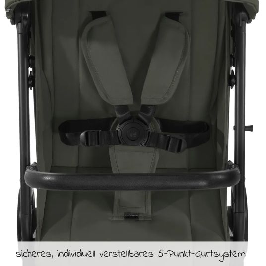 Hauck Travel buggy & pushchair Travel N Care with reclining function, only 6.8 kg (load capacity up to 22 kg) incl. Reboarder Pearl Pro 2 - Dark Olive