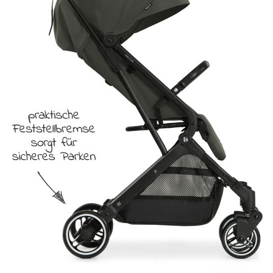 Hauck Travel buggy & pushchair Travel N Care with reclining function, only 6.8 kg (load capacity up to 22 kg) incl. Reboarder Pearl Pro 2 - Dark Olive