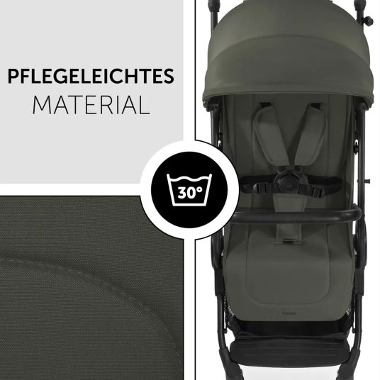 Hauck Reisebuggy & Sportwagen Travel N Care mit Liegefunktion, nur 6,8 kg (bis 22 kg belastbar) inkl. Reboarder Pearl Pro 2 - Dark Olive