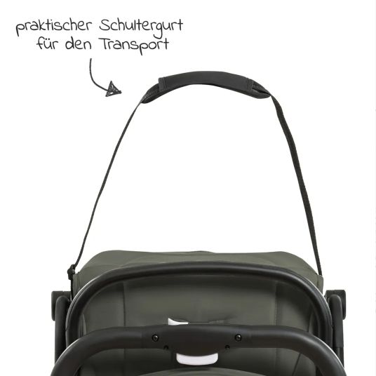 Hauck Reisebuggy & Sportwagen Travel N Care mit Liegefunktion, nur 6,8 kg (bis 22 kg belastbar) inkl. Reboarder Pearl Pro 2 - Dark Olive