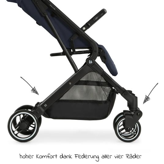 Hauck Travel buggy & pushchair Travel N Care with reclining function, only 6.8 kg (load capacity up to 22 kg) incl. Reboarder Pearl Pro 2 - Navy Blue