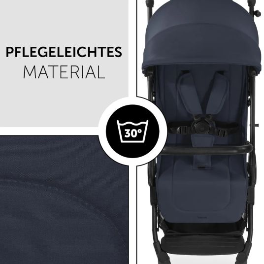 Hauck Travel buggy & pushchair Travel N Care with reclining function, only 6.8 kg (load capacity up to 22 kg) incl. Reboarder Pearl Pro 2 - Navy Blue