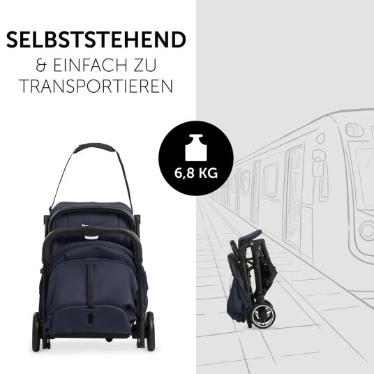 Hauck Passeggino da viaggio e passeggino Travel N Care con funzione reclinabile, solo 6,8 kg (capacità di carico fino a 22 kg) incluso Reboarder Pearl Pro 2 - Blu Navy