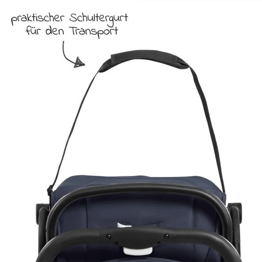 Hauck Travel buggy & pushchair Travel N Care with reclining function, only 6.8 kg (load capacity up to 22 kg) incl. Reboarder Pearl Pro 2 - Navy Blue