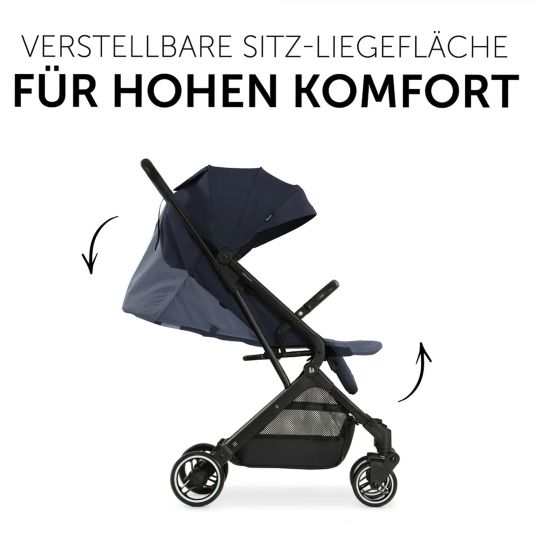 Hauck Travel buggy & pushchair Travel N Care with reclining function, only 6.8 kg (load capacity up to 22 kg) incl. Reboarder Pearl Pro 2 - Navy Blue