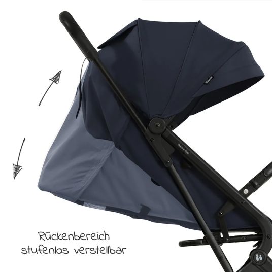 Hauck Reisebuggy & Sportwagen Travel N Care mit Liegefunktion, nur 6,8 kg (bis 22 kg belastbar) inkl. Reboarder Pearl Pro 2 - Navy Blue