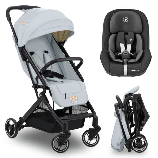 Hauck Travel buggy & pushchair Travel N Care with reclining function, only 6.8 kg (load capacity up to 22 kg) incl. Reboarder Pearl Pro 2 - Simba