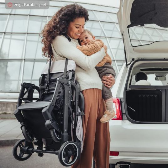 Hauck Travel buggy & pushchair Travel N Care with reclining function, only 6.8 kg (load capacity up to 22 kg) incl. Reboarder Pearl Pro 2 & XXL accessory pack - Beige