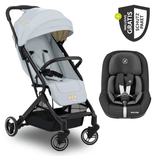 Hauck Travel buggy & pushchair Travel N Care with reclining function, only 6.8 kg (load capacity up to 22 kg) incl. Reboarder Pearl Pro 2 & XXL accessory pack - Simba