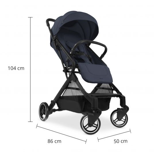 Hauck Travel buggy & stroller Travel N Care with lie-flat function, only 6.8 kg (can be loaded up to 22 kg) - Navy Blue