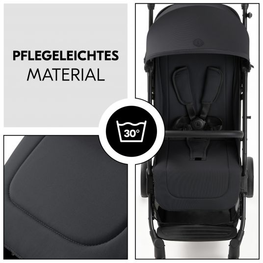 Hauck Reisebuggy & Sportwagen Travel N Care Plus mit Liegefunktion, nur 7,2 kg (bis 22kg belastbar) - Black