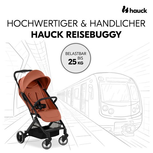 Hauck Reisebuggy & Sportwagen Travel N Care Plus mit Liegefunktion, nur 7,2 kg (bis 22kg belastbar) - Cork