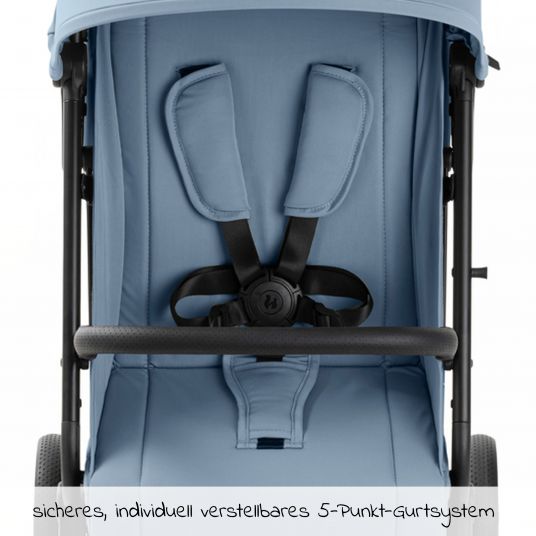 Hauck Travel buggy & stroller Travel N Care Plus with lie-flat function, only 7.2 kg (can be loaded up to 22kg) - Dusty Blue