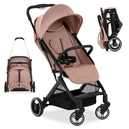 Hauck Travel buggy & pushchair Travel N Care Plus with reclining function, only 7.2 kg (load capacity up to 22 kg) - Hazelnut