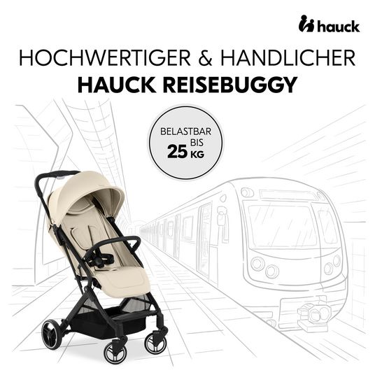Hauck Passeggino Travel N Care Plus con funzione reclinabile, solo 7,2 kg (capacità di carico fino a 22 kg) - Vaniglia
