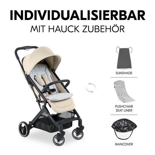 Hauck Travel buggy & pushchair Travel N Care Plus with reclining function, only 7.2 kg (load capacity up to 22 kg) - Vanilla