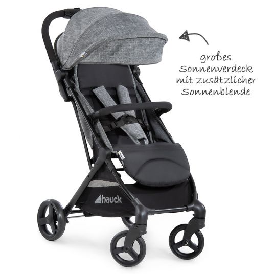 Hauck Travel buggy Sunny (foldable with one hand, loadable up to 25 kg) - Melange Grey-Black