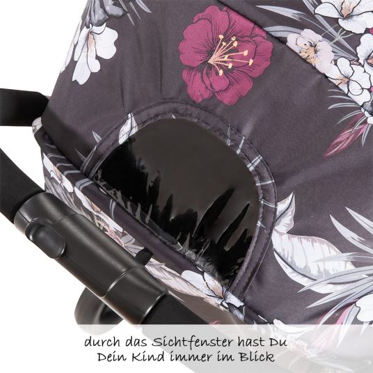 Hauck Travel buggy Sunny (foldable with one hand, loadable up to 25 kg) - Wild Blooms Black