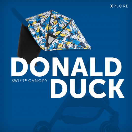 Hauck Reisebuggy Swift X mit Einhand-Autofold und Tragegurt (nur 6,3 kg) - inkl. Komfort-Verdeck - Disney - Donald Duck