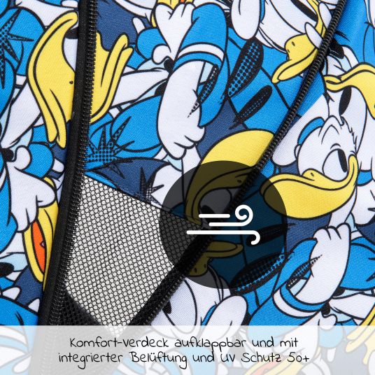 Hauck Reisebuggy Swift X mit Einhand-Autofold und Tragegurt (nur 6,3 kg) - inkl. Komfort-Verdeck - Disney - Donald Duck