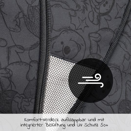 Hauck Reisebuggy Swift X mit Einhand-Autofold und Tragegurt (nur 6,3 kg) - inkl. Komfort-Verdeck - Disney - Winnie Pooh