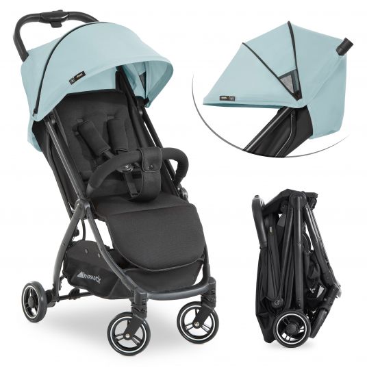 Hauck Travel buggy Swift X with one-hand autofold and carrying strap (only 6.3 kg) - incl. comfort hood - Iceblue