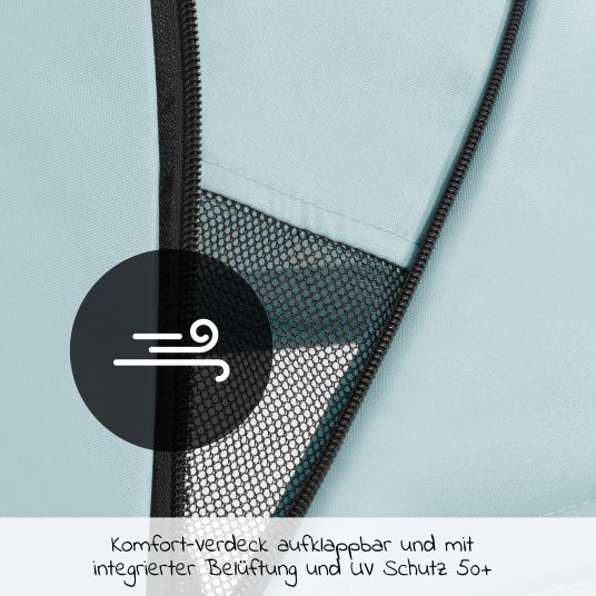 Hauck Reisebuggy Swift X mit Einhand-Autofold und Tragegurt (nur 6,3 kg) - inkl. Komfort-Verdeck - Iceblue