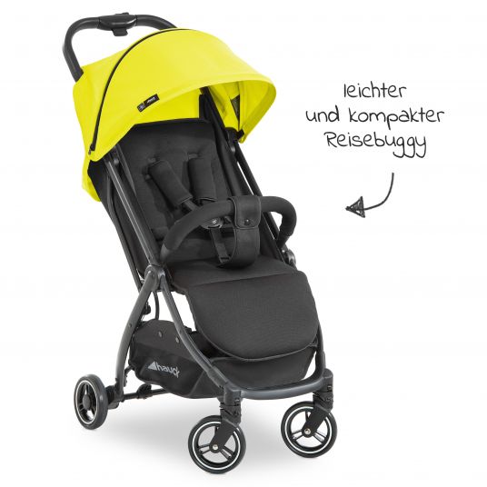 Hauck Reisebuggy Swift X mit Einhand-Autofold und Tragegurt (nur 6,3 kg) - inkl. Komfort-Verdeck - Neon Yellow