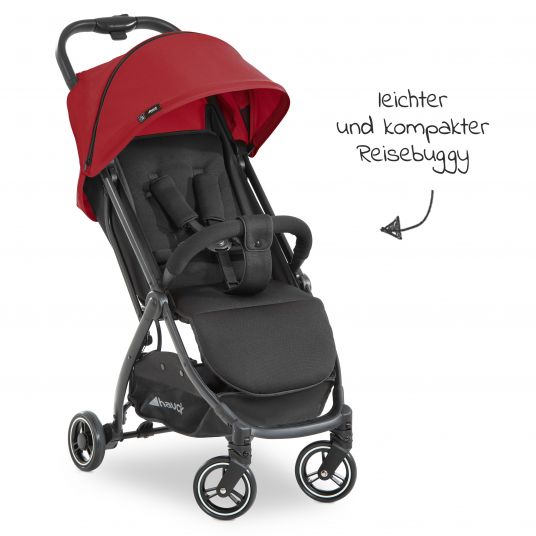 Hauck Travel buggy Swift X with one-hand autofold and carrying strap (only 6.3 kg) - incl. comfort hood - Red
