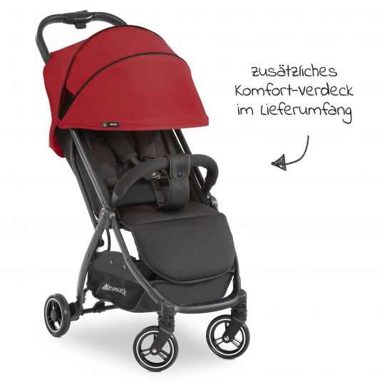Hauck Travel buggy Swift X with one-hand autofold and carrying strap (only 6.3 kg) - incl. comfort hood - Red