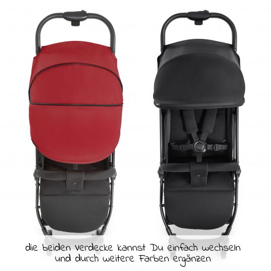 Hauck Reisebuggy Swift X mit Einhand-Autofold und Tragegurt (nur 6,3 kg) - inkl. Komfort-Verdeck - Red
