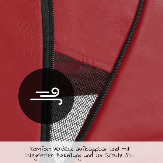 Hauck Reisebuggy Swift X mit Einhand-Autofold und Tragegurt (nur 6,3 kg) - inkl. Komfort-Verdeck - Red