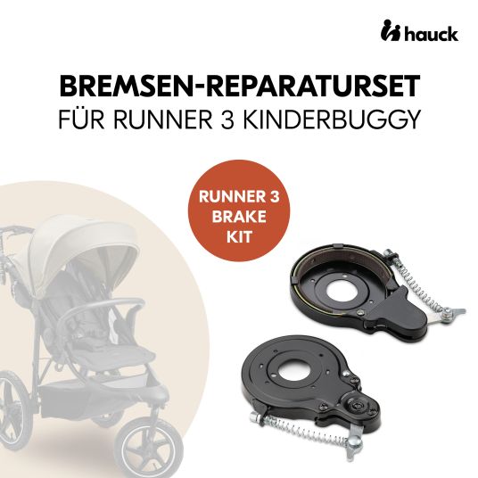 Hauck Reparatur Set Bremsen für Kinderwagen Runner 3 - Brake Kit - Black