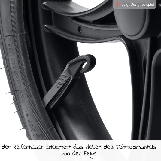 Hauck Reparatur Set Lufträder Kinderwagen (2x Schlauch 16 Zoll + 1x Schlauch 12 Zoll + Reifenheber)