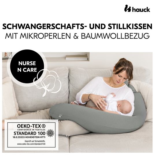 Hauck Schwangerschafts- und Stillkissen - Nurse N Care (190 cm Länge) - Anthracite