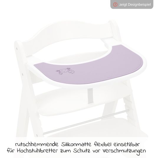 Hauck Silikon Auflage für Alpha Essbrett (rutschhemmend und abwischbar) - Highchair Tray Mat - Crab Lavender