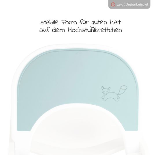 Hauck Silicone pad for Alpha dining board (non-slip and wipeable) - Highchair Tray Mat - Mint Fox
