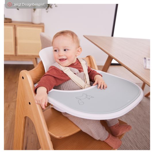 Hauck Silicone overlay for Alpha dining board (non-slip and wipeable) - Highchair Tray Mat - Pooh - Dusty Beige