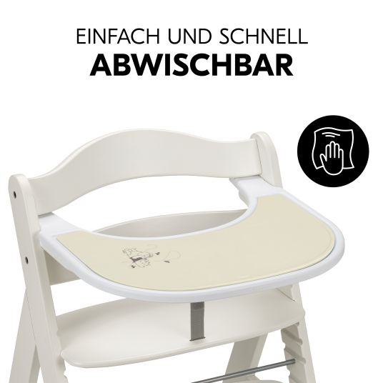 Hauck Silikon Auflage für Alpha Essbrett (rutschhemmend und abwischbar) - Highchair Tray Mat - Pooh - Dusty Beige