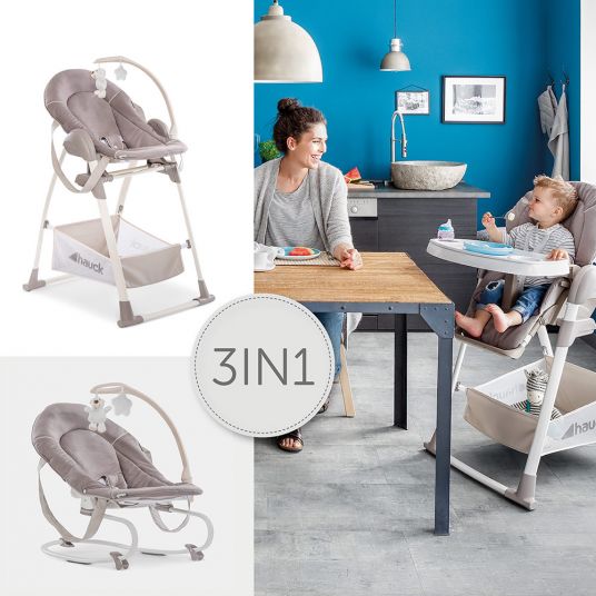 Hauck Sitn Relax 3in1 - High chair from birth, baby couch and seesaw - Stretch Beige