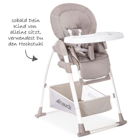 Hauck Sitn Relax 3in1 - Hochstuhl ab der Geburt, Babyliege und Wippe - Stretch Beige
