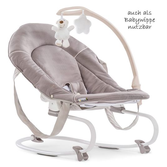 Hauck Sitn Relax 3in1 - Hochstuhl ab der Geburt, Babyliege und Wippe - Stretch Beige
