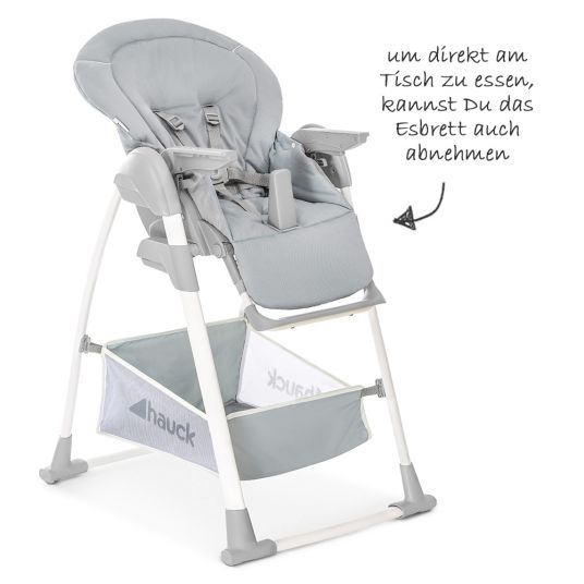 Hauck Sitn Relax 3in1 - High chair from birth, baby couch and rocker - Stretch Grey
