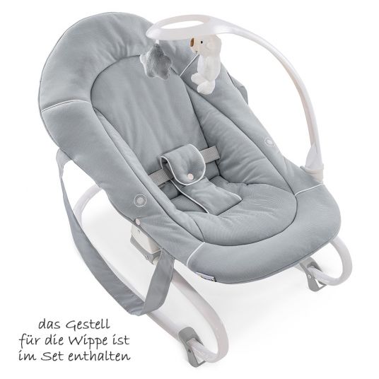Hauck Sitn Relax 3in1 - Hochstuhl ab der Geburt, Babyliege und Wippe - Stretch Grey