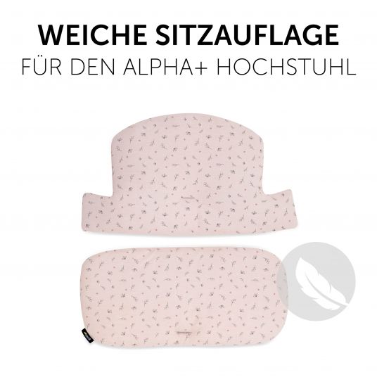 Hauck Sitzkissen / Hochstuhlauflage für Alpha Hochstuhl - Highchair Pad Select - Jersey Flowers Rose